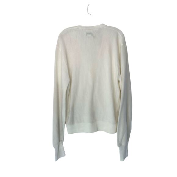 Izod Cardigan Men's Basic White Vintage Academia Preppy Button‎ Up Knit Medium - Picture 10 of 13